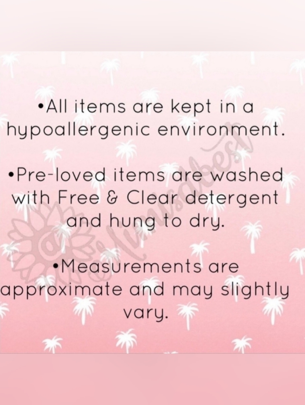All Clothing Are Fragerance, Chemical & Smoke Free.